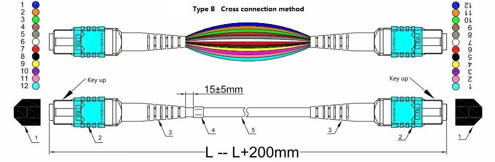 Ano ang uri ng wire sequence ng MPO fiber jumper?